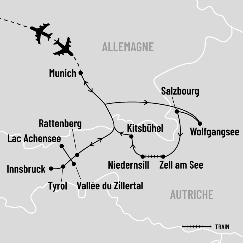 Les petits trains d'Autriche map