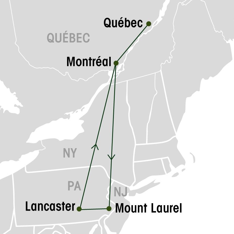 Philadelphie et le pays des Amish map