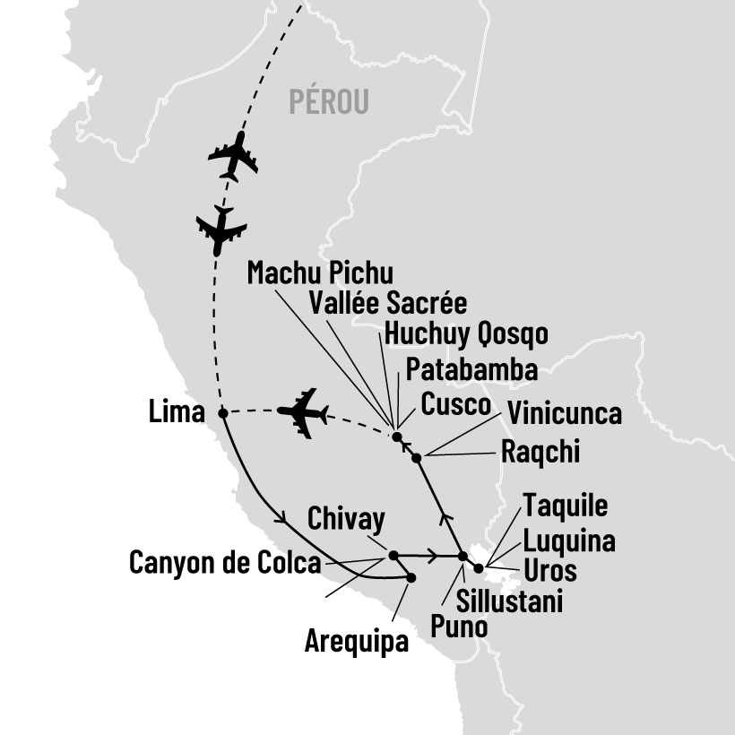 Randonnée et découvertes au Pérou map
