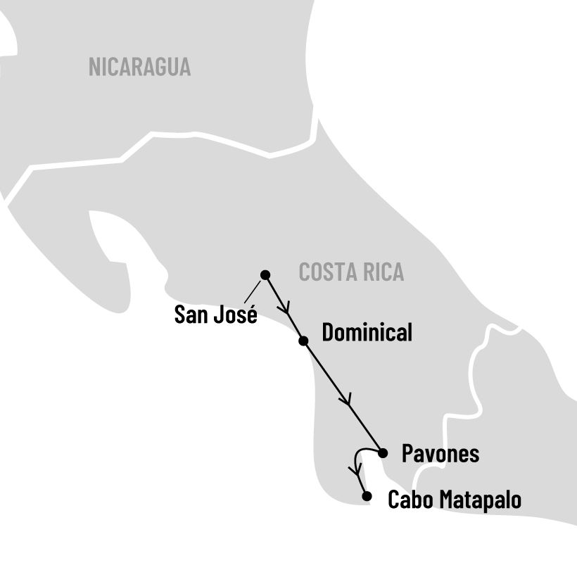 Surf et SUP au Costa Rica map