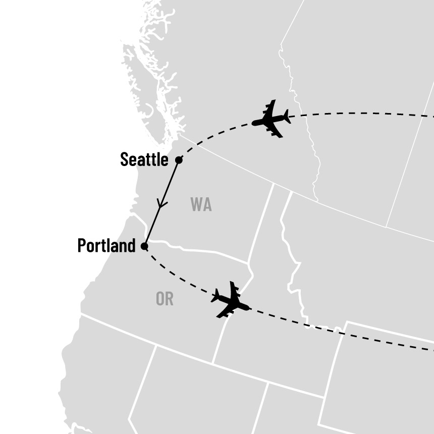 Seattle et Portland map