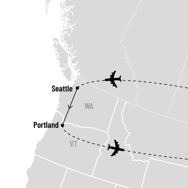 Seattle et Portland map