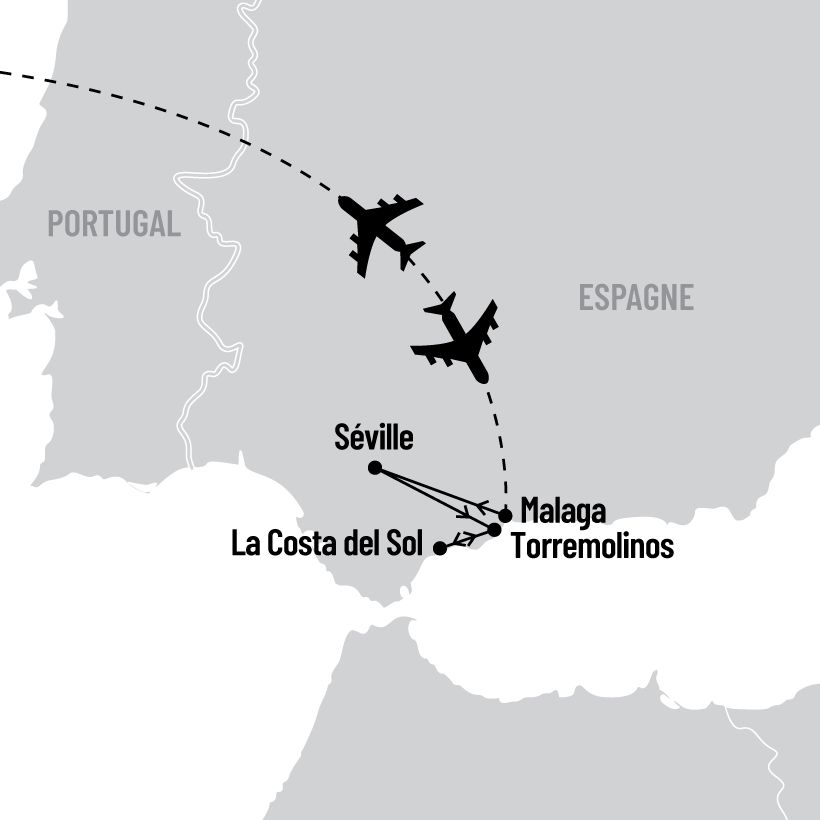 Séjour à Séville et sur la Costa del Sol map