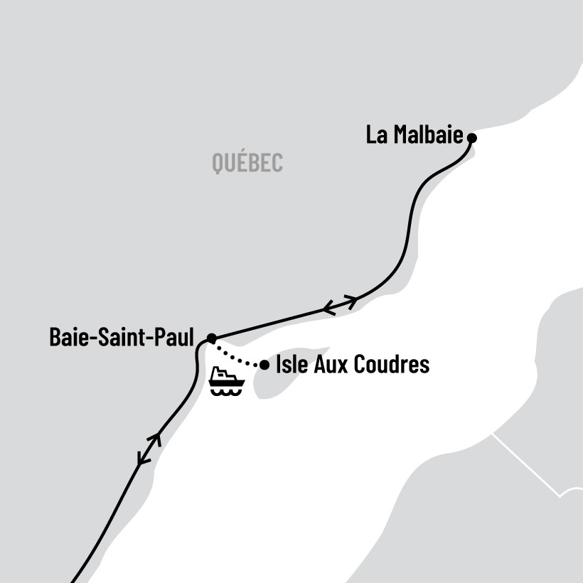 Séjour gourmand dans Charlevoix map