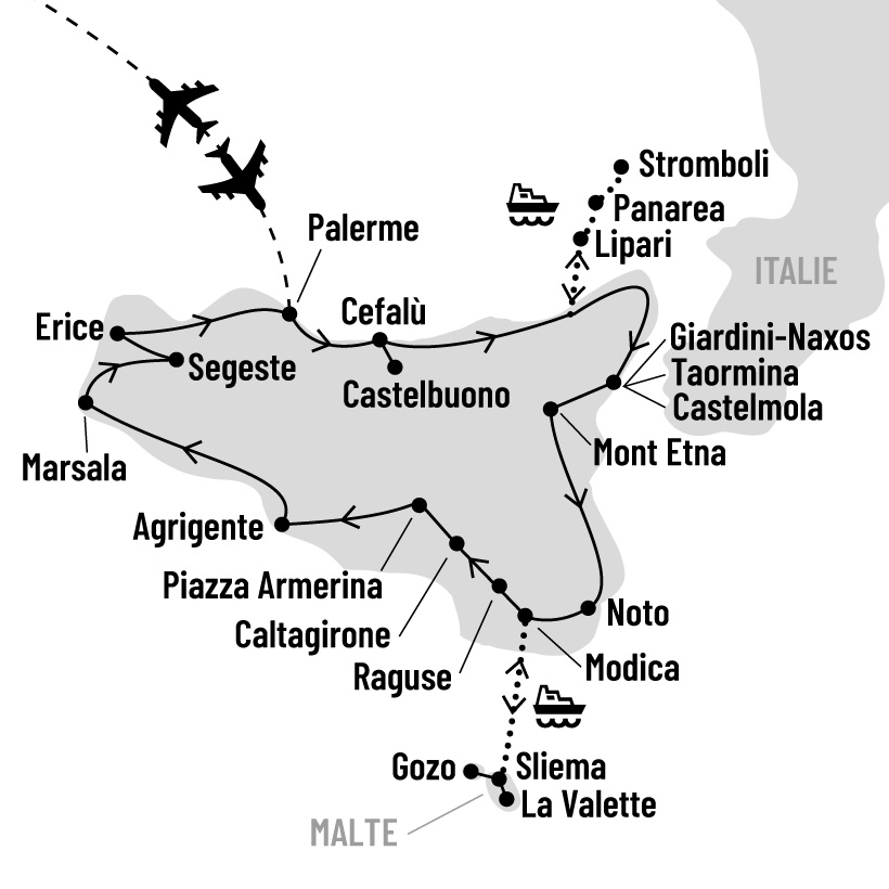 Sicile et Malte map