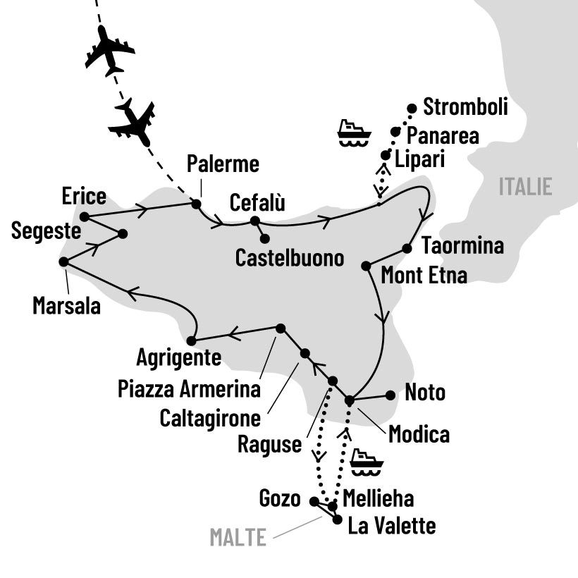 Sicile et Malte map