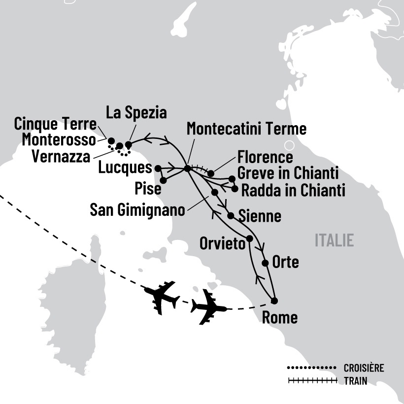 Soleil de la Toscane et les Cinque Terre map