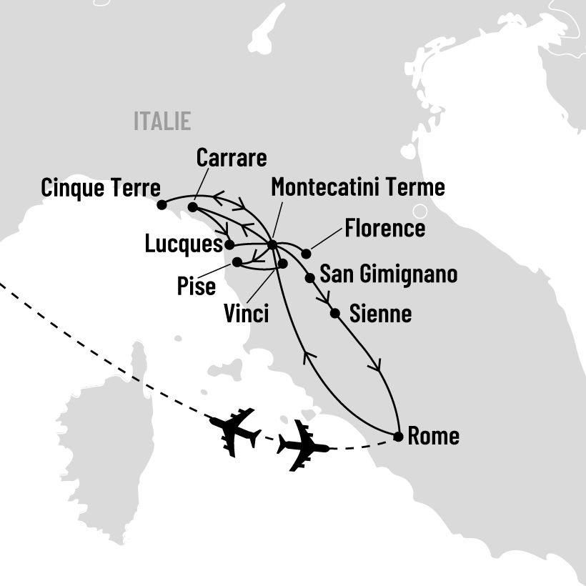 Soleil de la Toscane et les Cinque Terre map