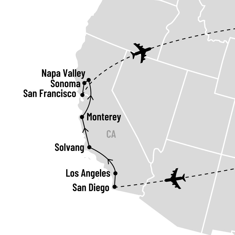 Splendeurs de la Californie map