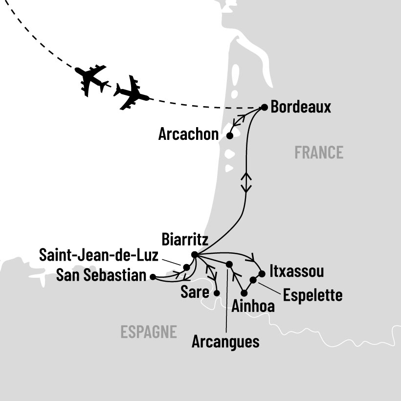 Sud-Ouest de la France et Pays basque en formule active map
