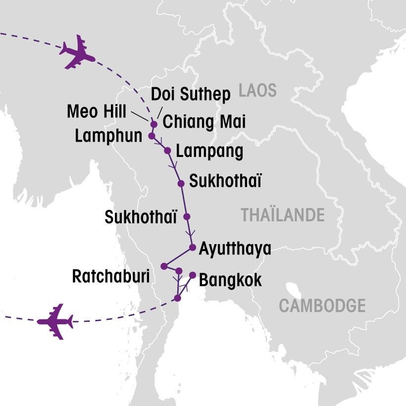 Thaïlande, saveurs et traditions map
