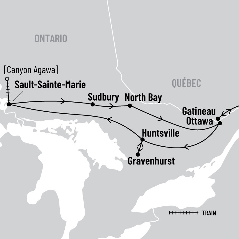 Train du Canyon Agawa map