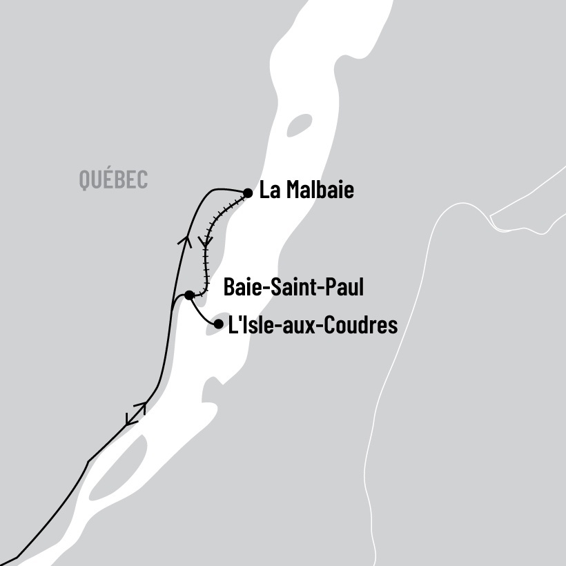 Train animé de Charlevoix et l'Isle-aux-Coudres map