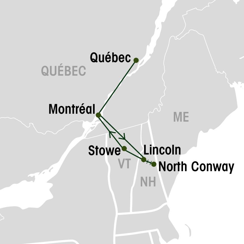 Train du New Hampshire dans les montagnes Blanches map