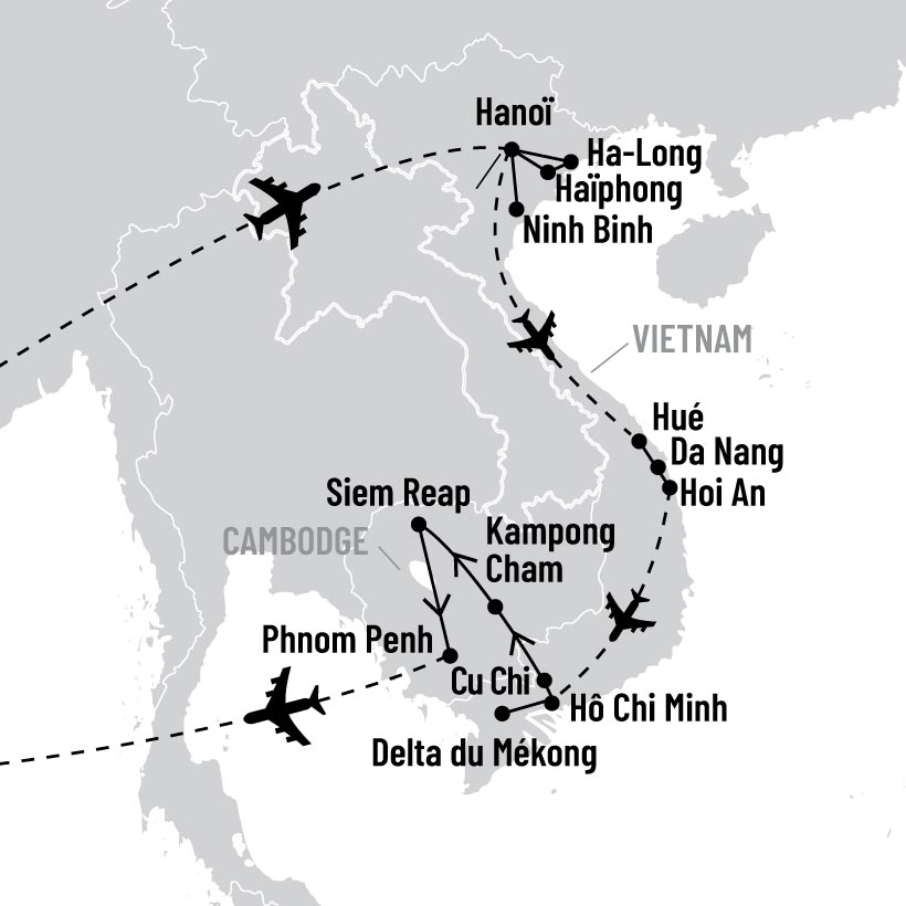 Vietnam et Cambodge map