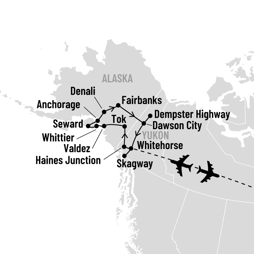 Yukon et Alaska map