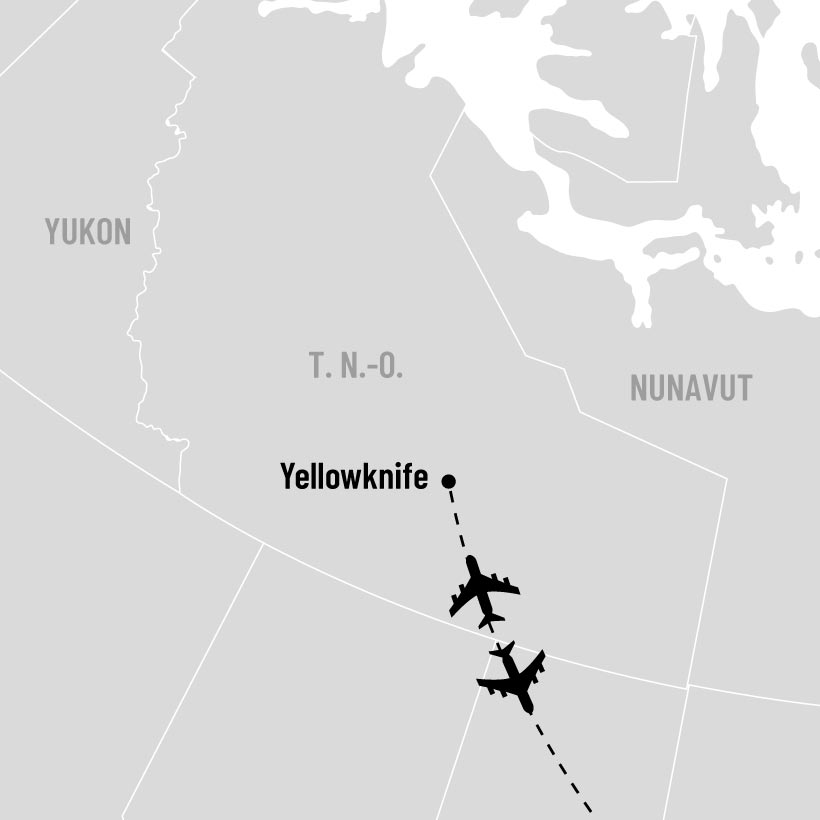 Aurores boréales à Yellowknife map