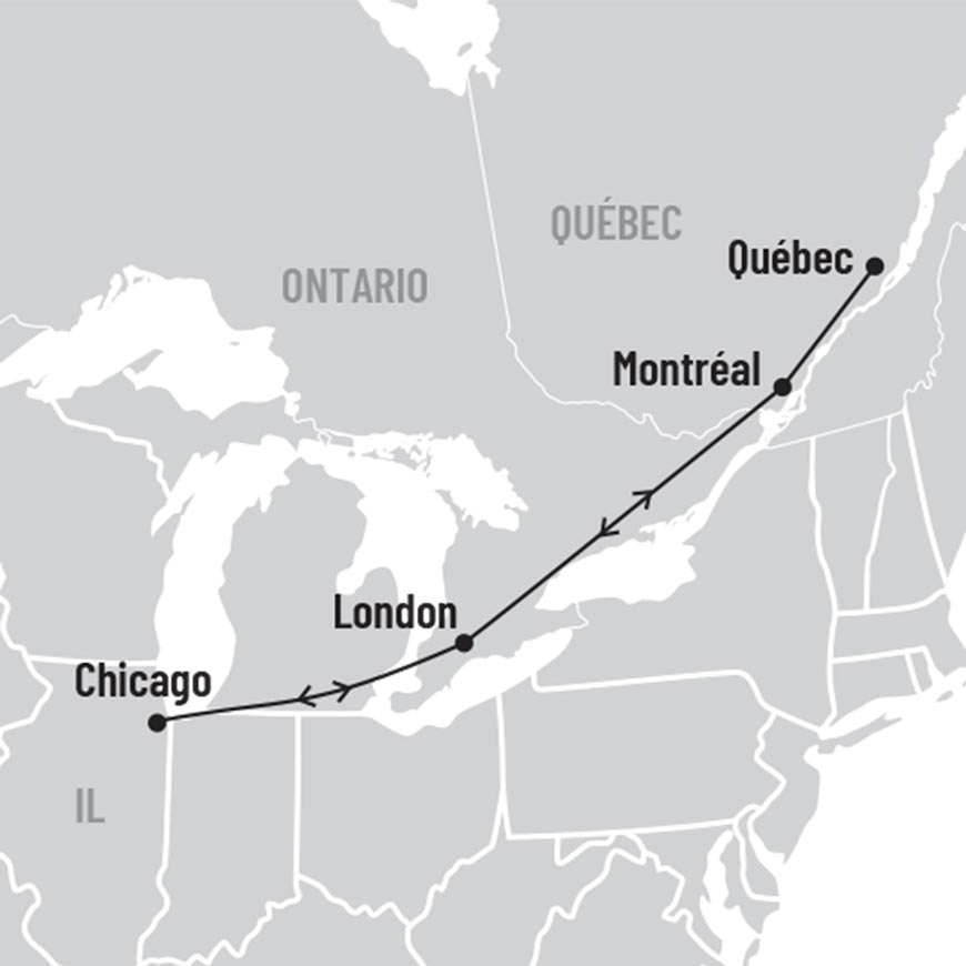 Chicago: au cœur du Midwest map