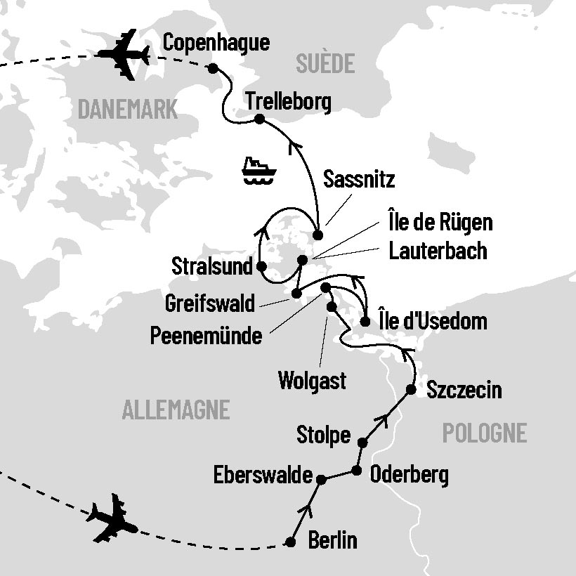 Croisière de Berlin à Copenhague map