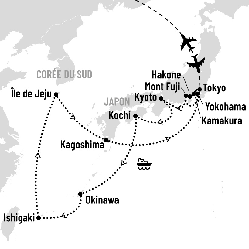 Croisière au Japon map