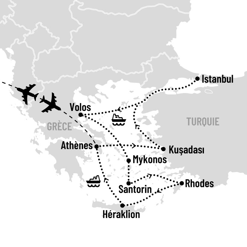 Croisière de rêve dans les Îles grecques map