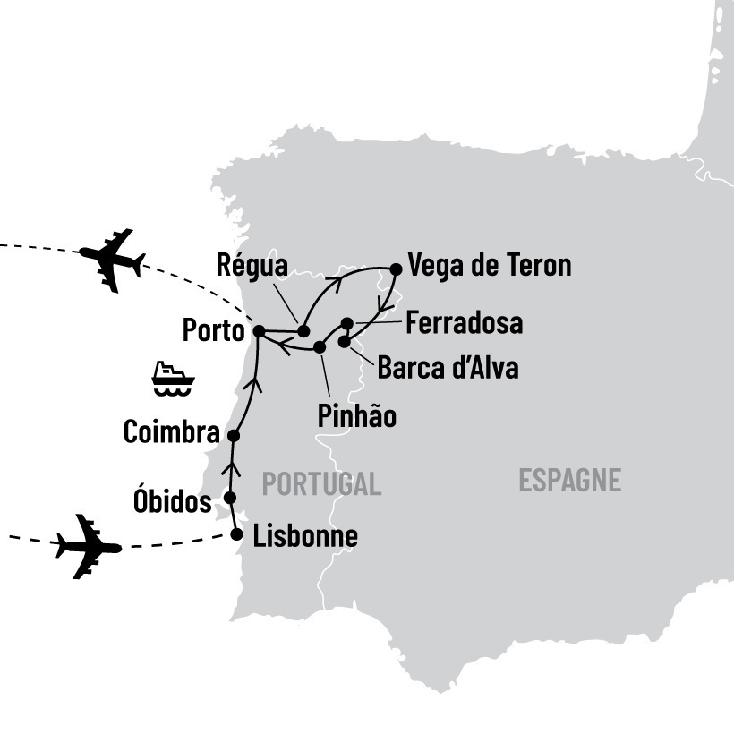Croisière au Portugal map