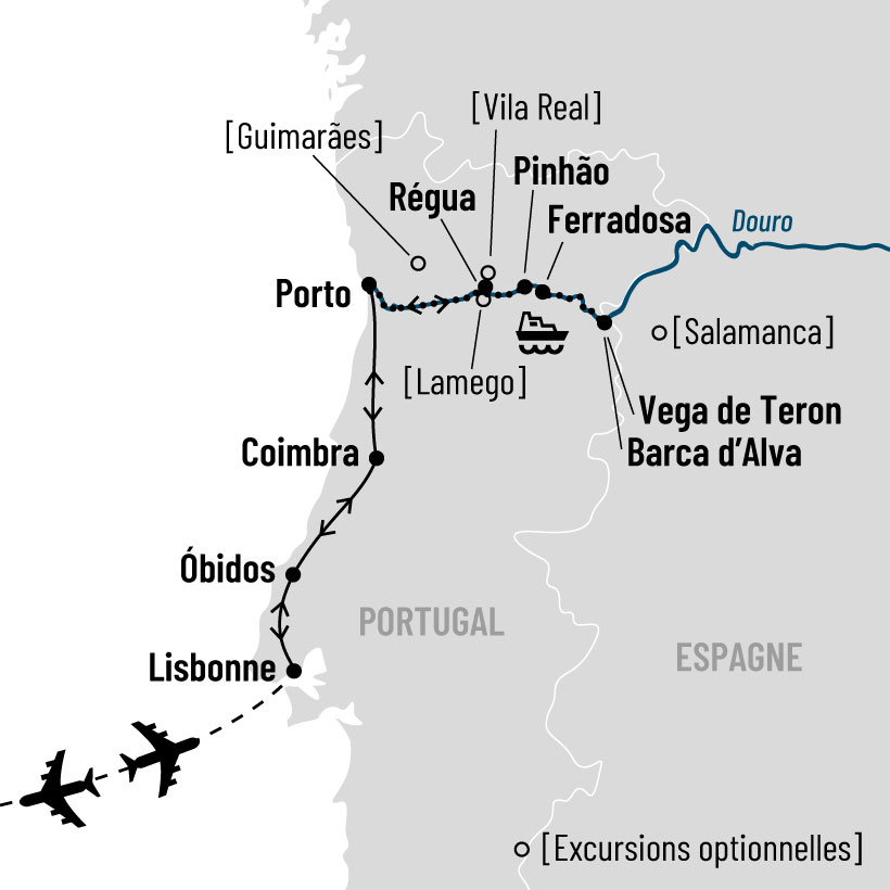 Croisière au Portugal map