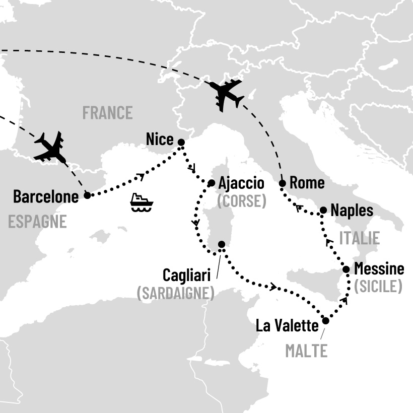Croisière sur la Riviera italienne map