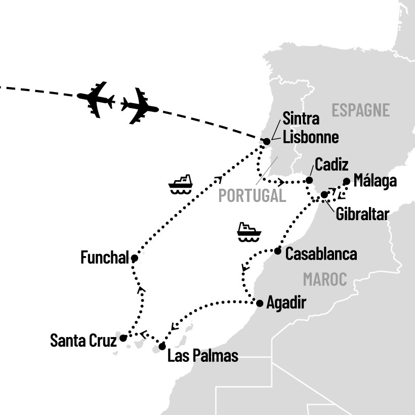 Découverte des Îles Canaries en croisière map