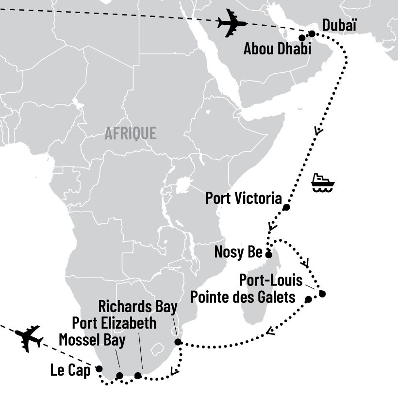 Duo Afrique du Sud et Seychelles map