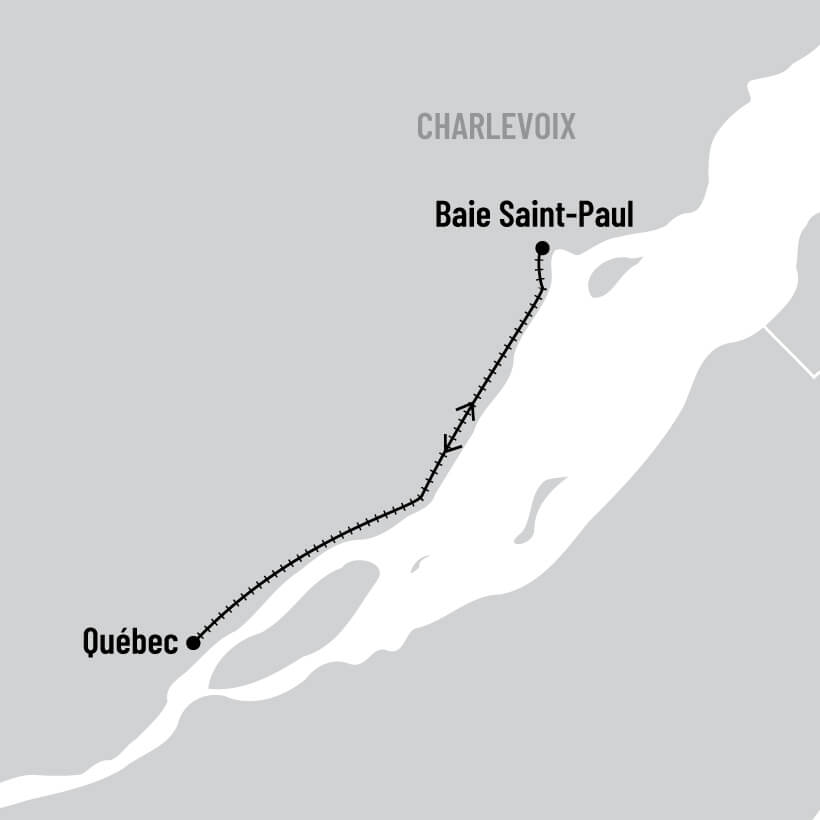 Escapade de luxe au Germain Charlevoix: Le Train de Charlevoix de Québec à Baie-Saint-Paul map