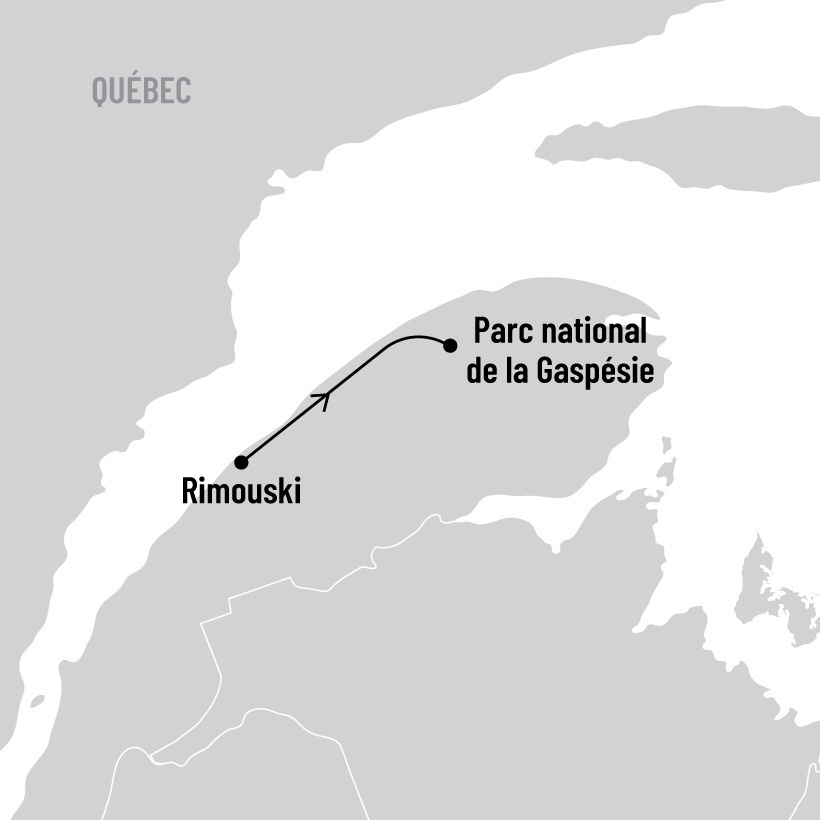 Gros luxe en nature: Le parc national de la Gaspésie map