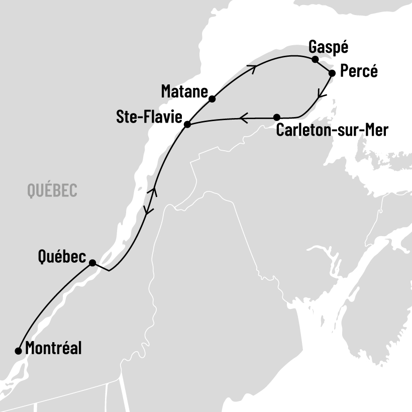 La péninsule gaspésienne à son meilleur map