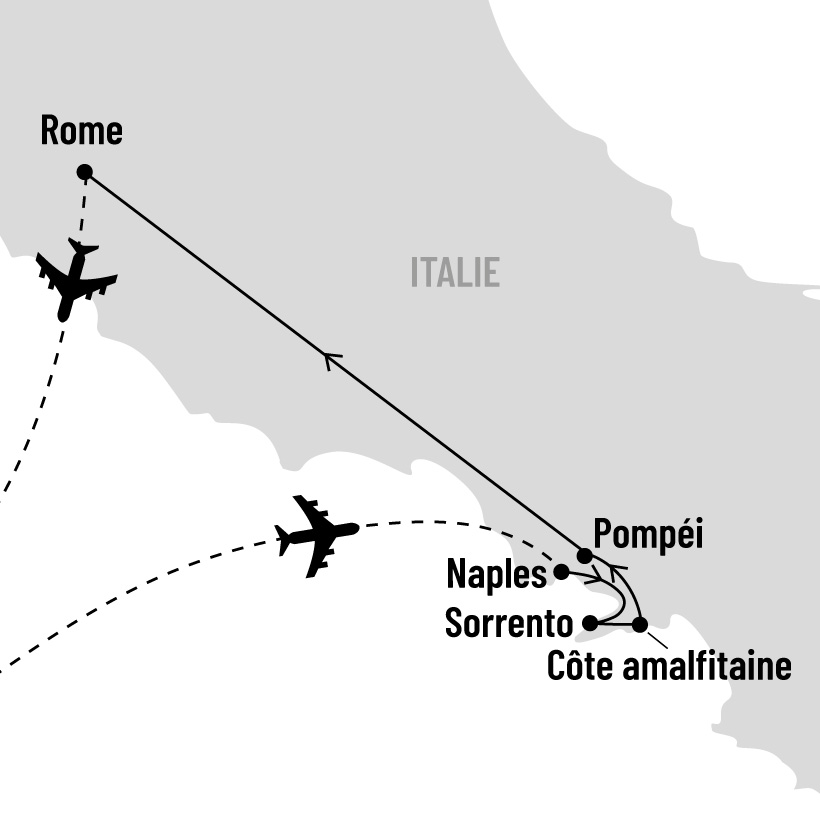 Séjour sur la côte amalfitaine map