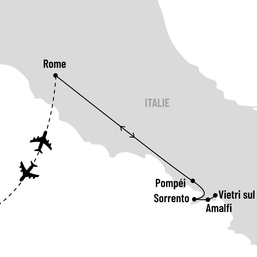 Séjour sur la côte amalfitaine map