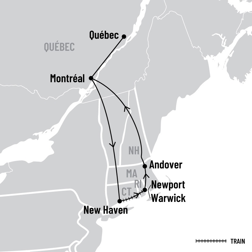 Les trains de la Nouvelle-Angleterre map