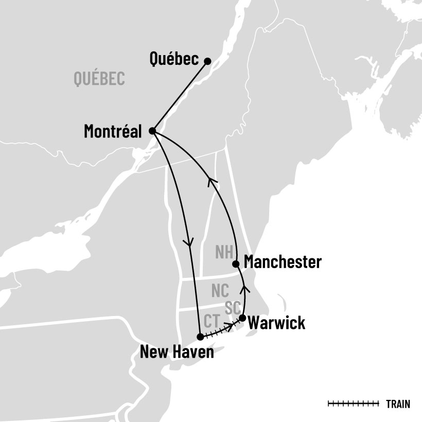 Les trains de la Nouvelle-Angleterre map