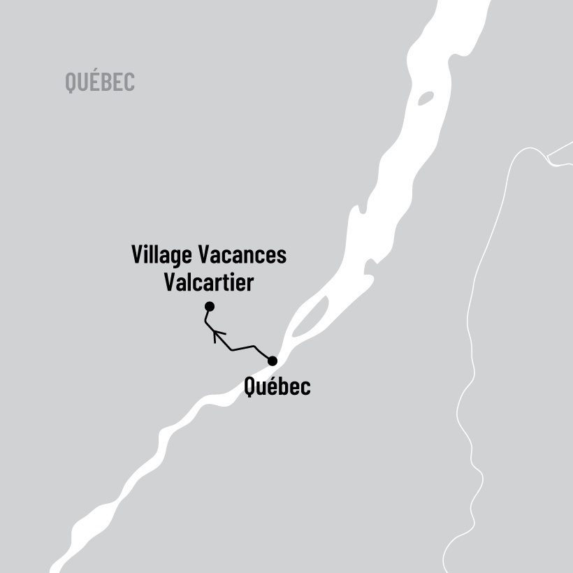 Virée à Québec en famille au Village Vacances Valcartier map