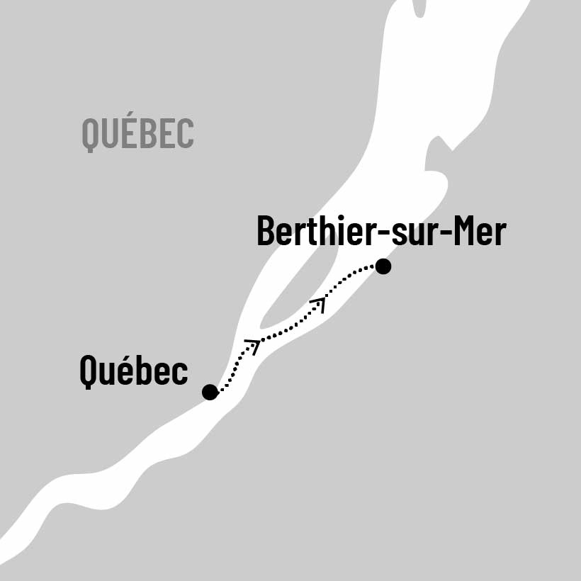 Croisière et couleurs d'automne avec nuitée - de Québec à Berthier-sur-Mer map