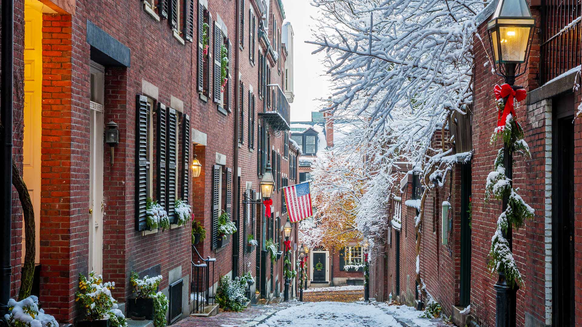 Boston et les châteaux à Noël