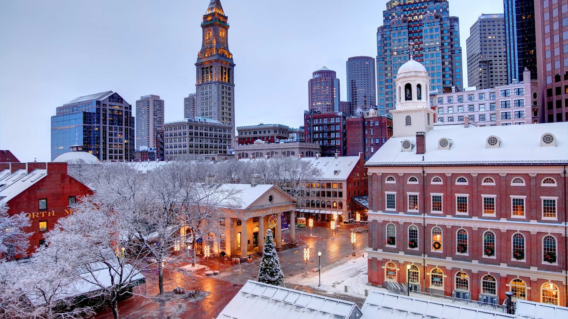 Boston et les châteaux à Noël